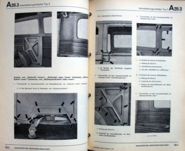 Volkswagen T2 Transporter "Aufbau - Instandsetzungsarbeiten" 1969 Workshop-Manual in original VW-Binder (7964)